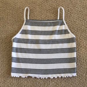 Forever 21 Black and White Striped Tank Top
